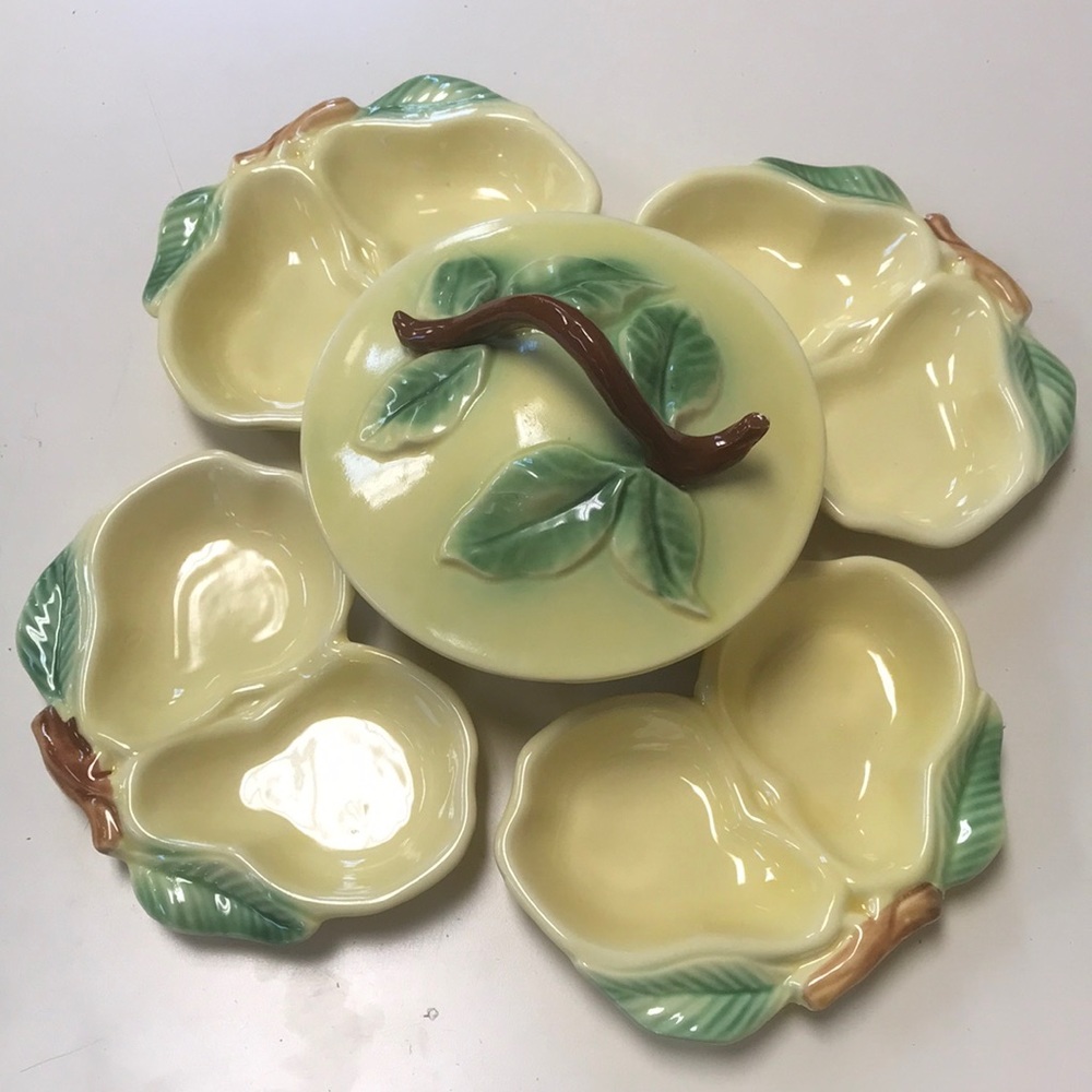 Vintage (50's) Belmar of California 5-piece Pear Serving‎ Set